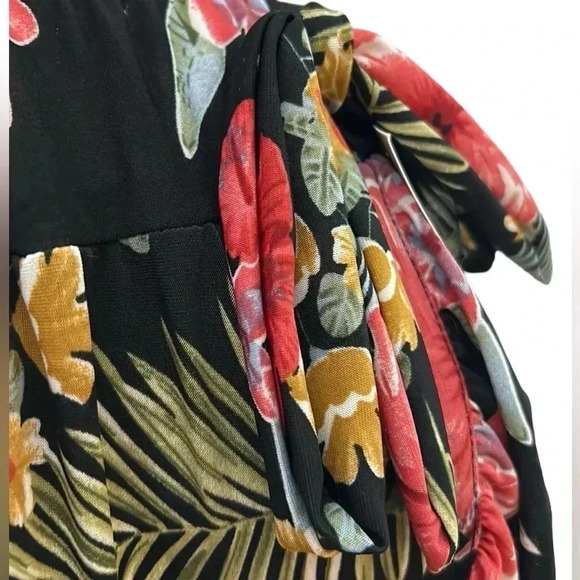 Vintage NWT  skirt ,faux wrap,ruffles,ruching, floral,romantic,hawaiien,gypsy - Picture 10 of 14